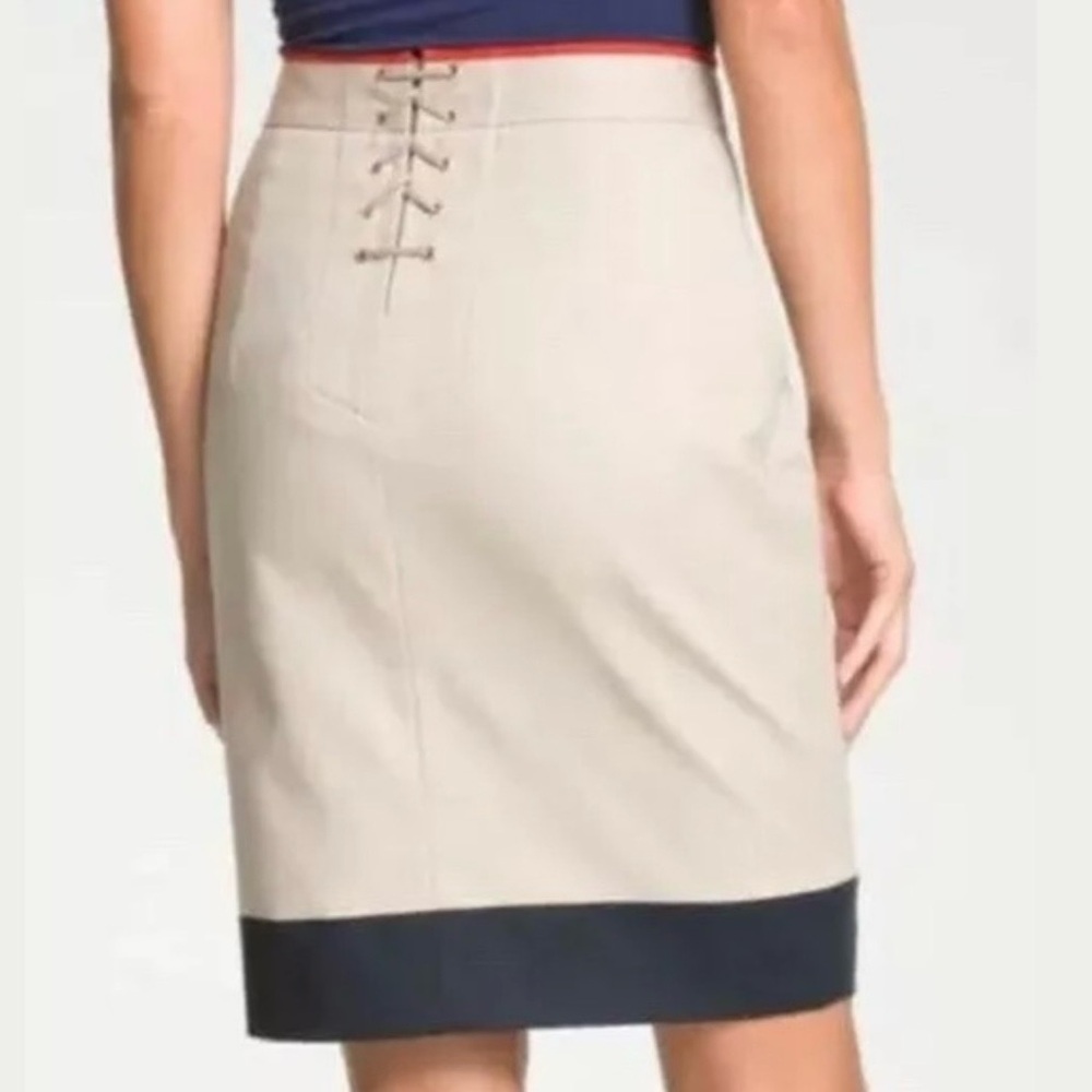 Tahari Khaki Color Block Pencil Skirt Y2K - Women’s 10